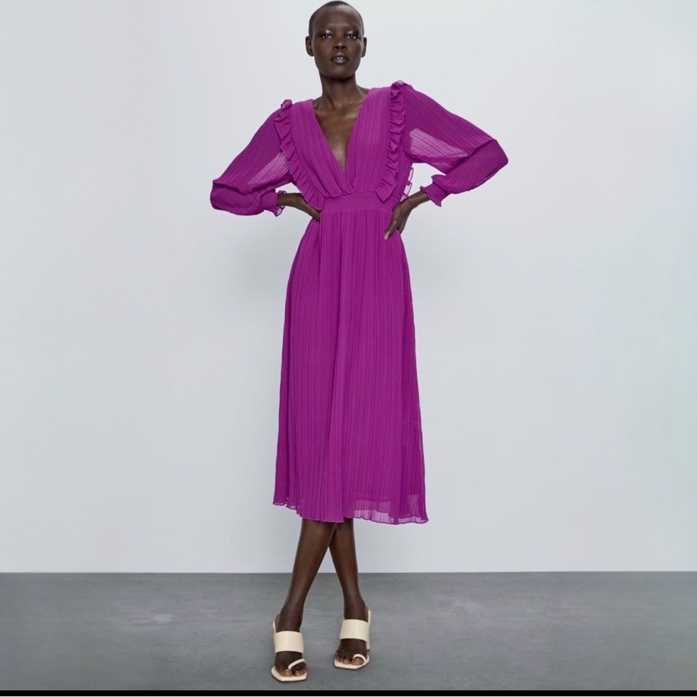 Zara Vibrant Purple Midi Dress